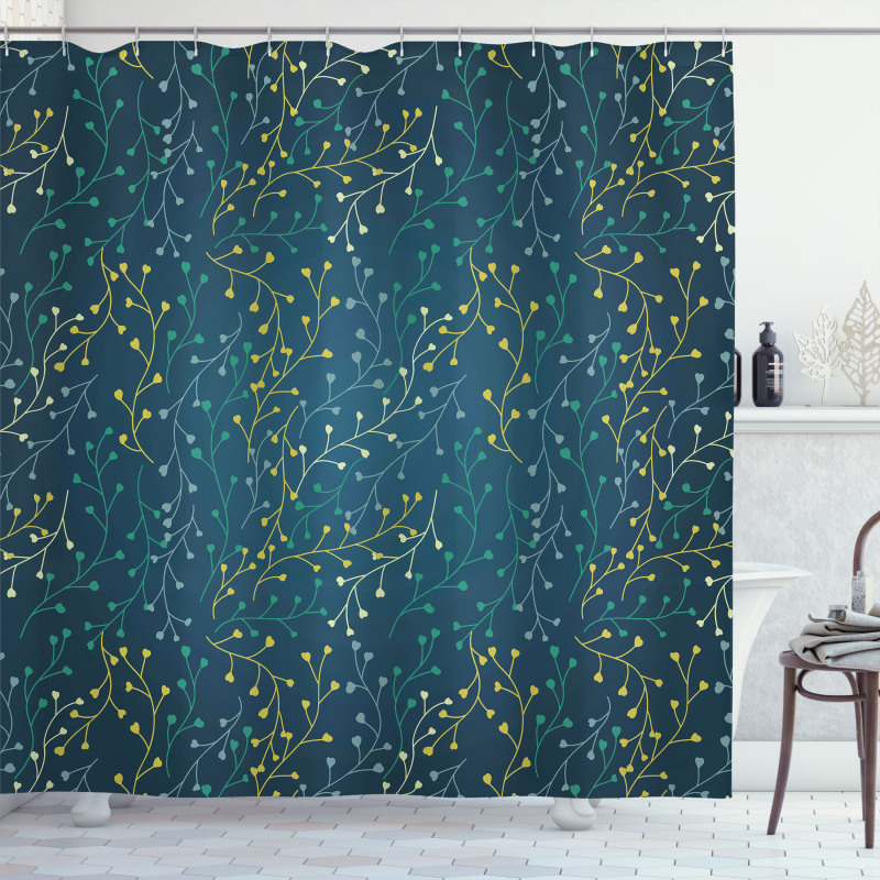 Little Buds on Branches Shower Curtain