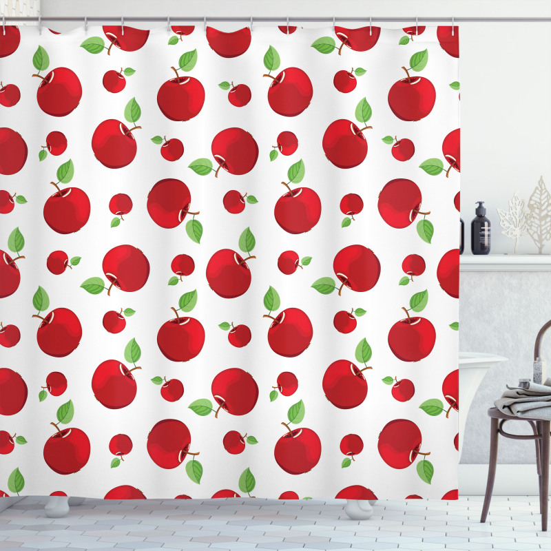 Vivid Cartoon Red Fruit Shower Curtain