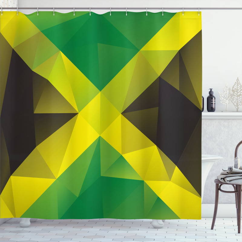 Triangle Polygon Flag Shower Curtain