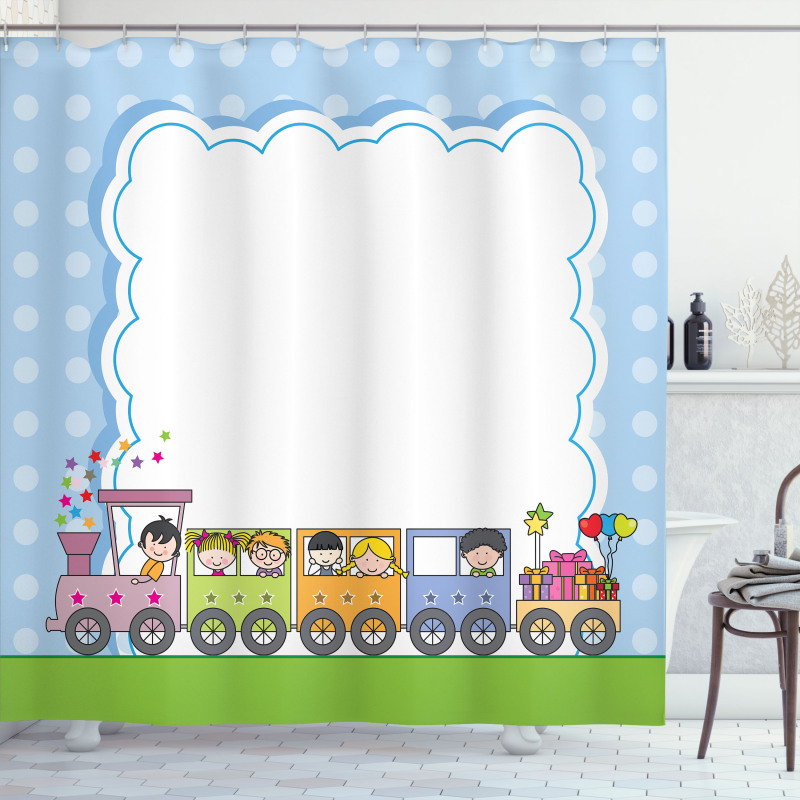 Train Children Shower Curtain