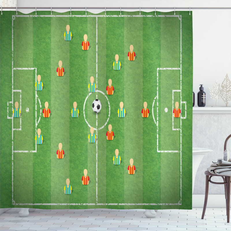 Goalkeeper Striker Motif Shower Curtain