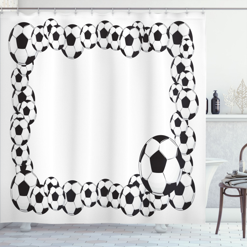 Football Frame Pattern Shower Curtain