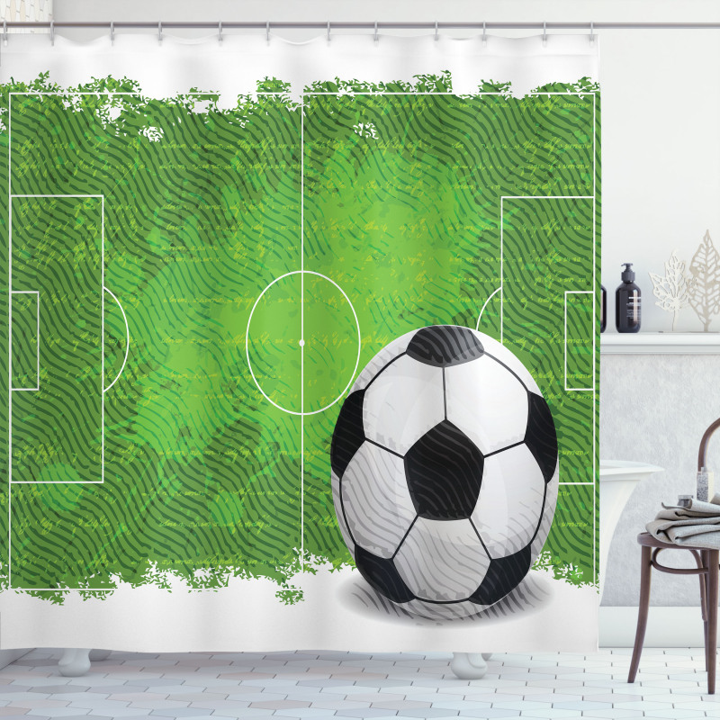 Grunge Football Design Shower Curtain