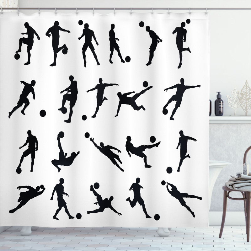 Football Silhouettes Shower Curtain