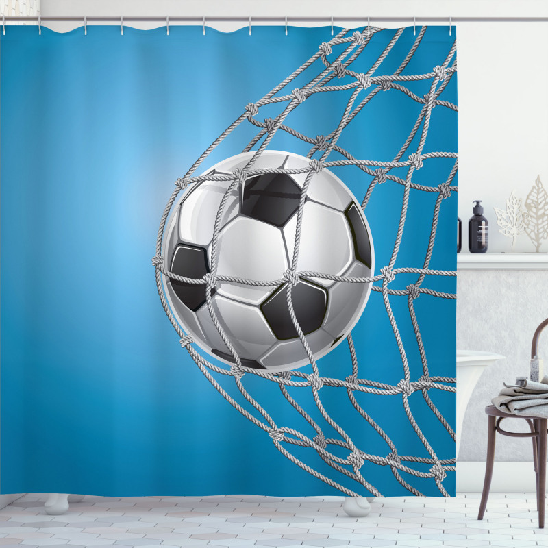 Goal Ball in the Net Shower Curtain