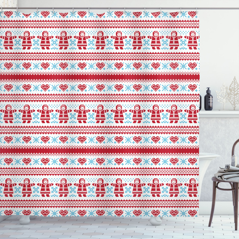 Xmas Inspired Ornament Shower Curtain