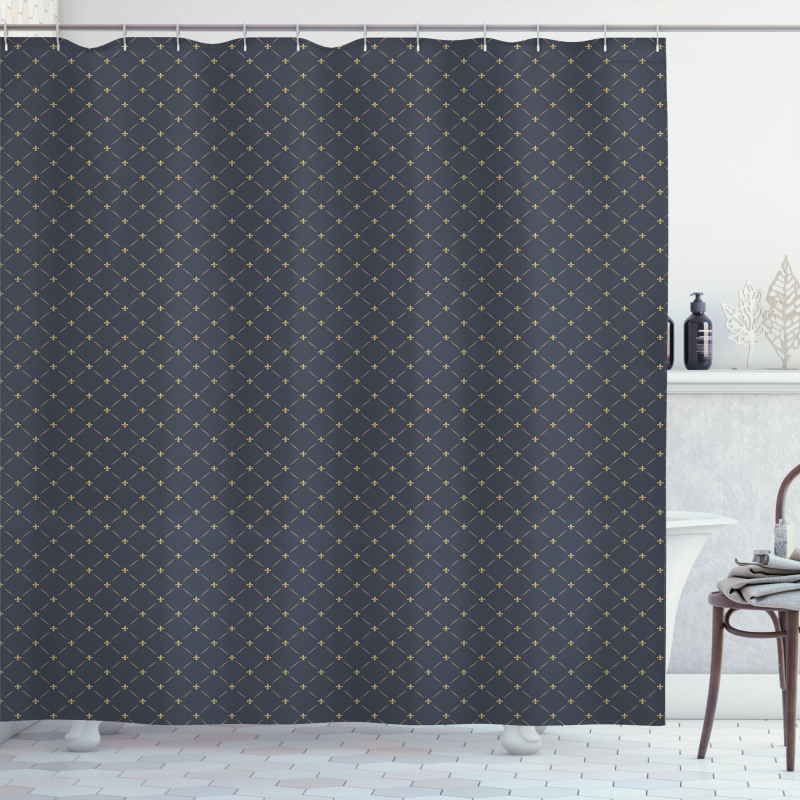 Floral Checkered Shower Curtain