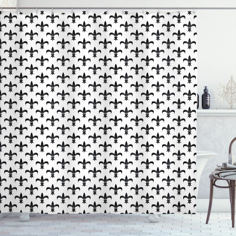 Black Royal Lily Shower Curtain