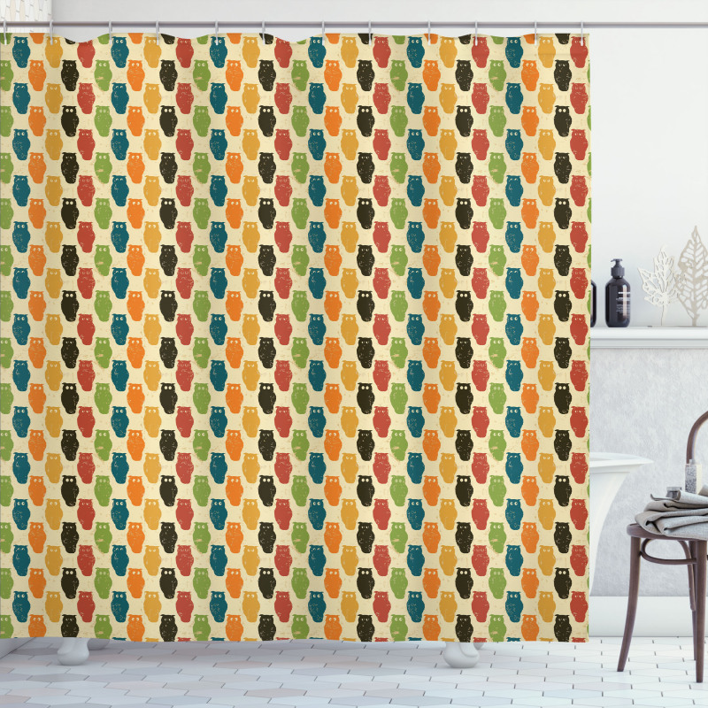 Retro Grunge Halloween Shower Curtain