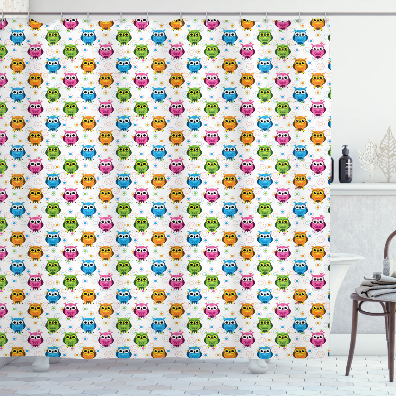 Lively Colored Fun Circles Shower Curtain