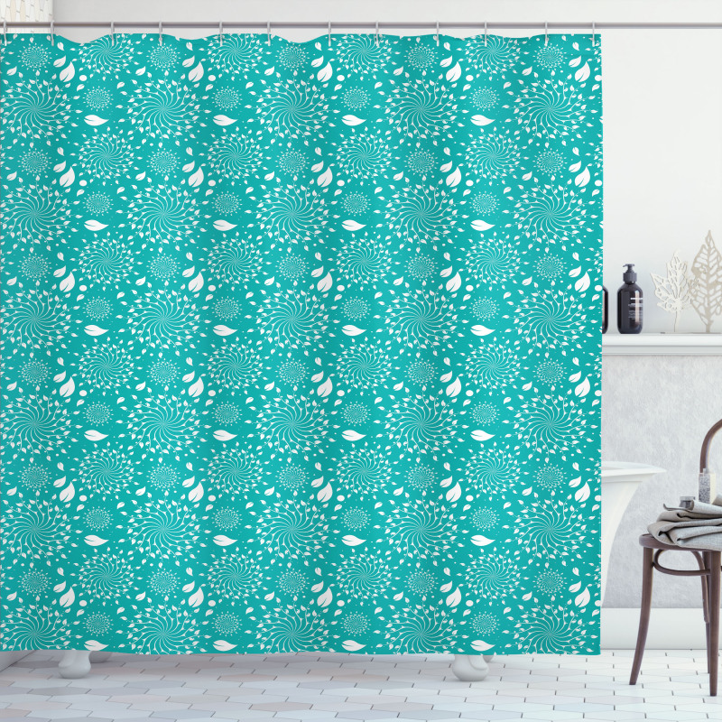 Stalks and Dots Vintage Shower Curtain
