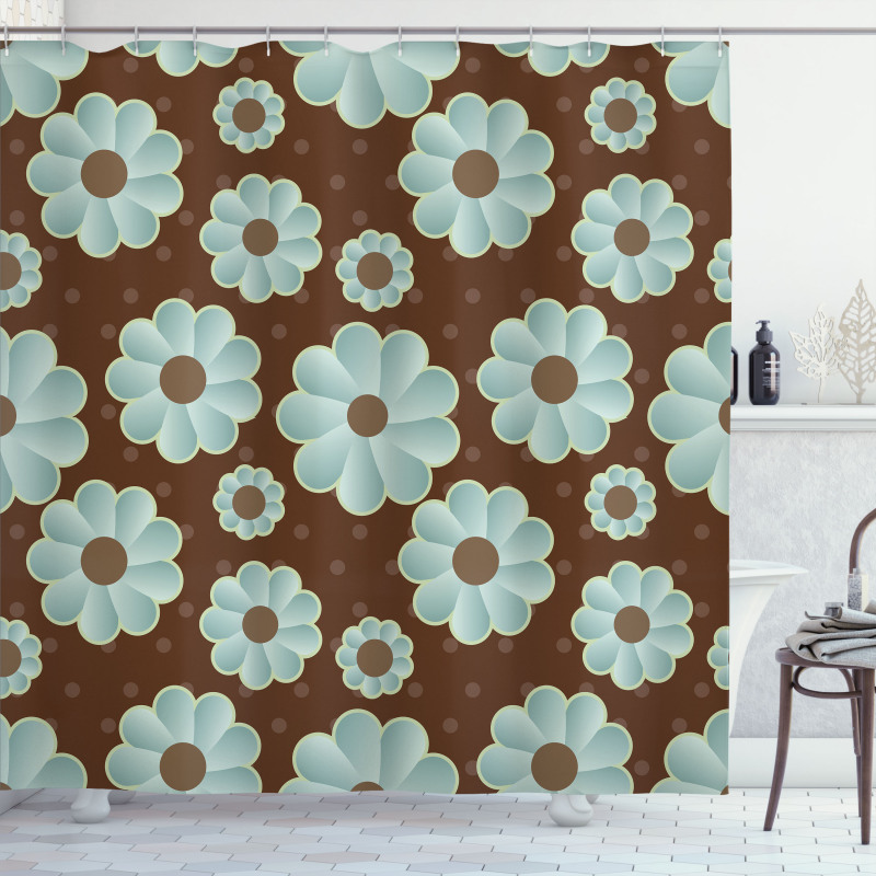 Retro Flora Shower Curtain