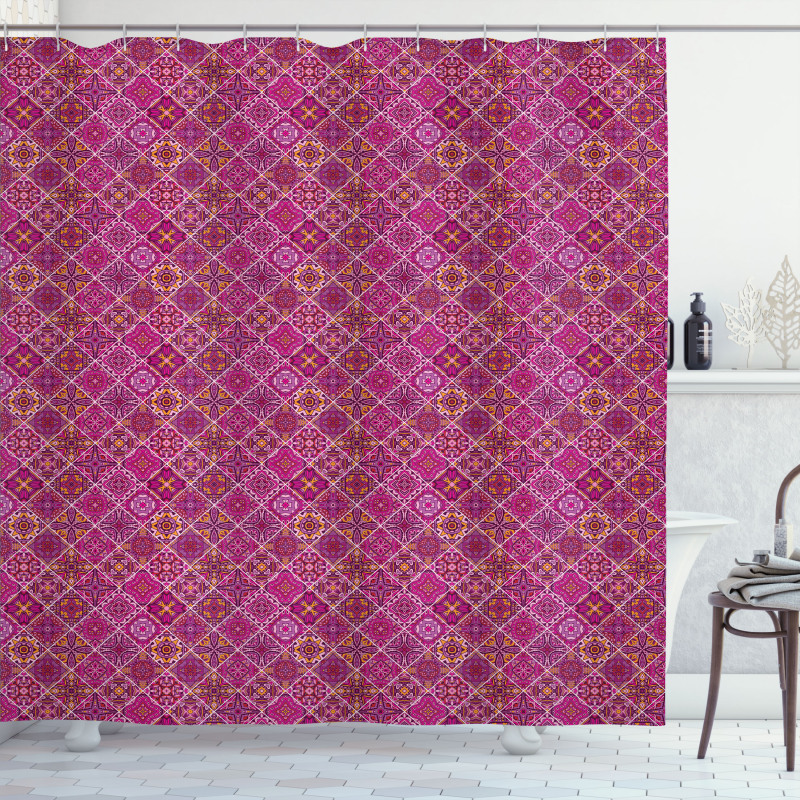 Checkered Pink Shower Curtain
