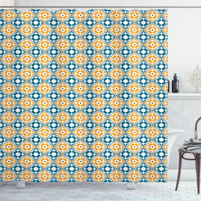 Spanish Azulejo Style Shower Curtain