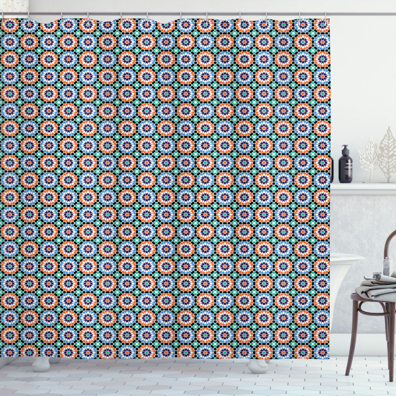Mosaic Circular Design Shower Curtain