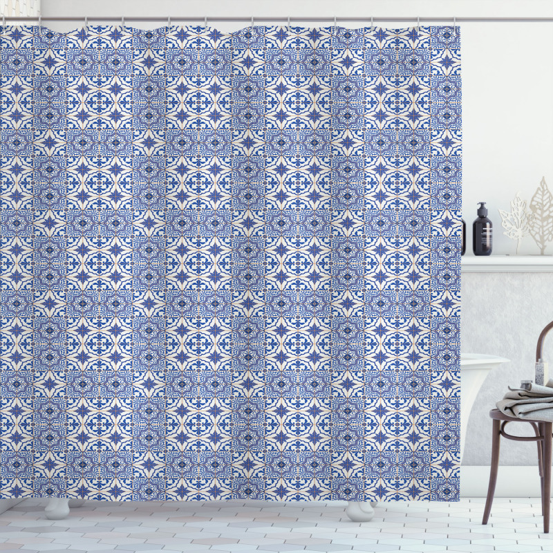 Checkered Grid Desgin Shower Curtain