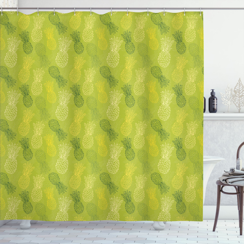 Tropical Pineapple Shower Curtain
