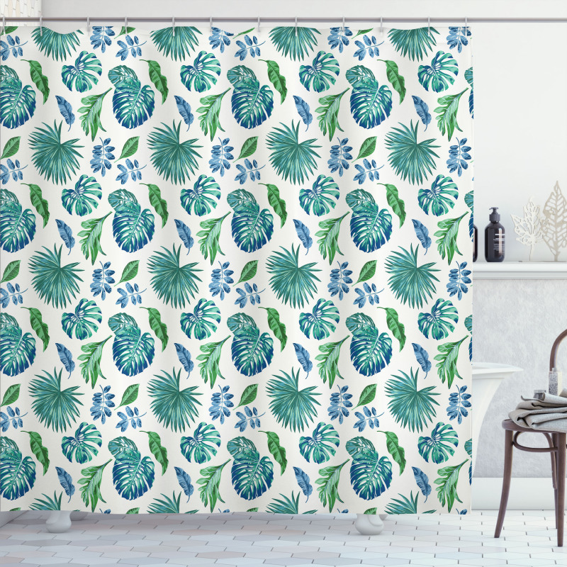 Monstera Coconut Palm Shower Curtain