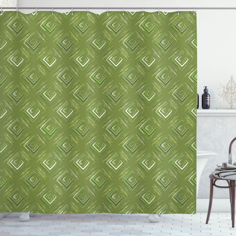 Rhombus Squares Shower Curtain