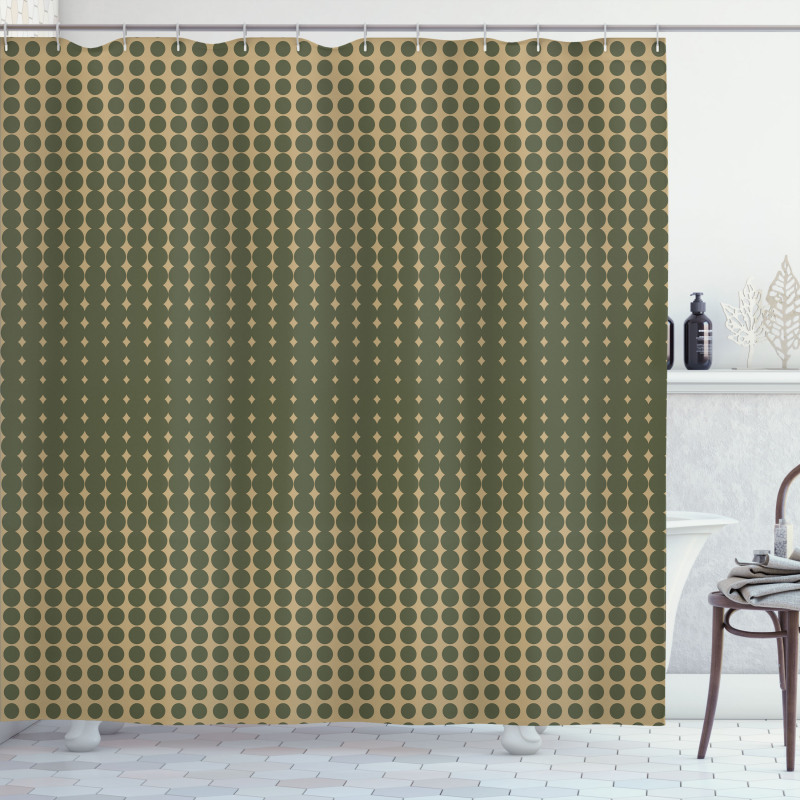 Vintage Oval Dots Shower Curtain