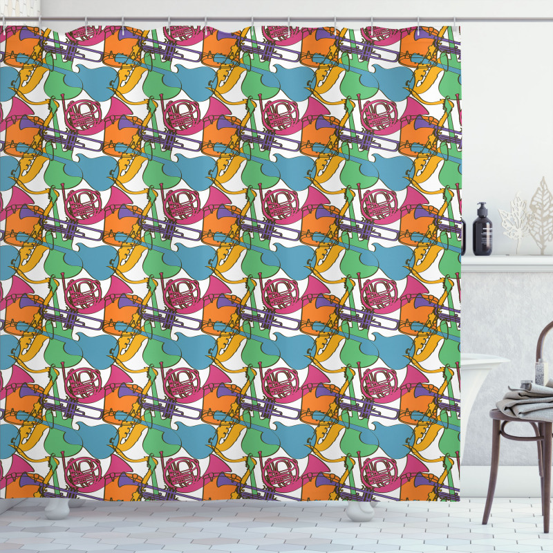 Abstract Retro Party Shower Curtain