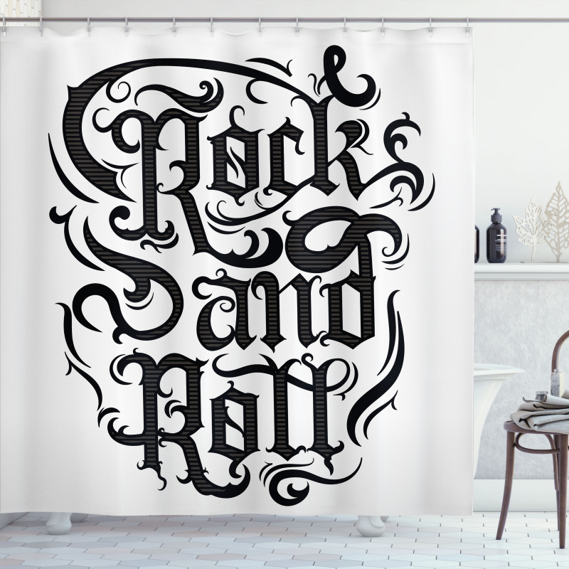 Vintage Rock 'n' Roll Shower Curtain