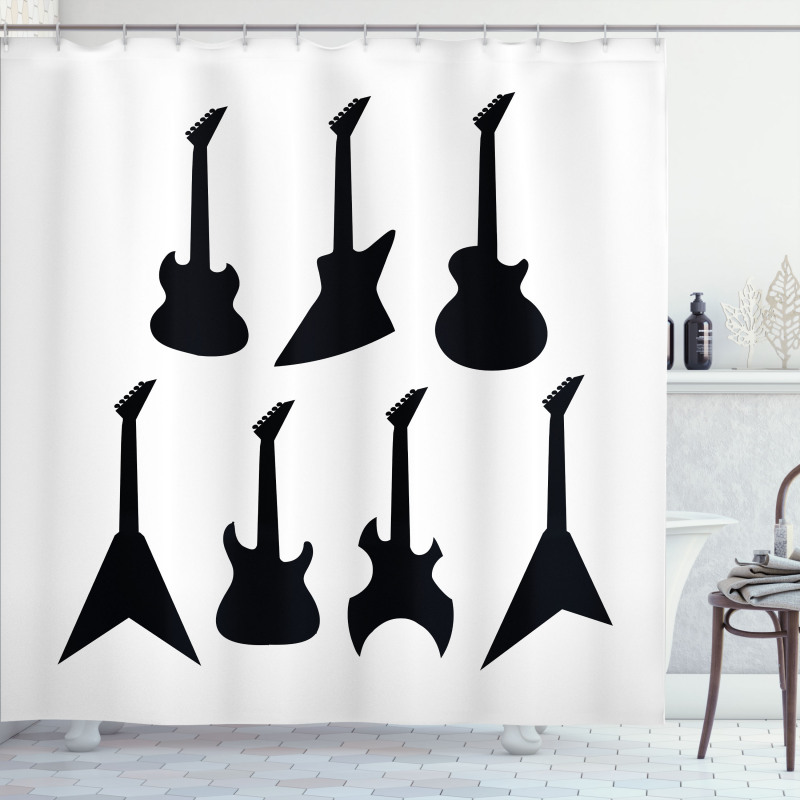 Guitar Silhouettes Shower Curtain