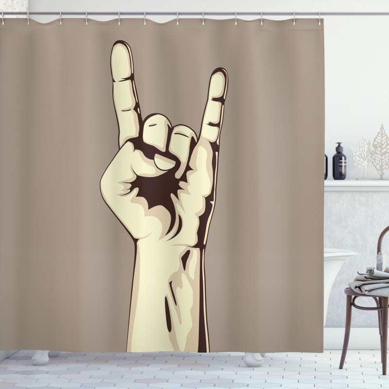 Hand Sign Vintage Shower Curtain