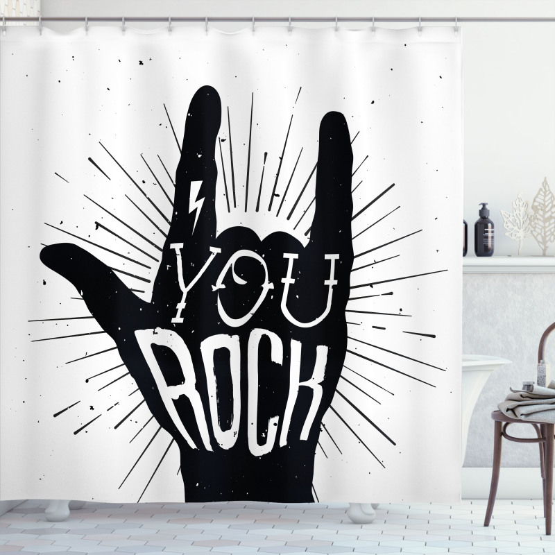 You Rock Words Art Shower Curtain