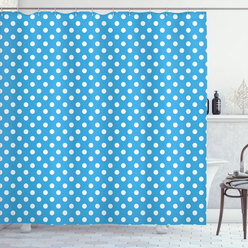 Retro Polka Dots Geometric Shower Curtain