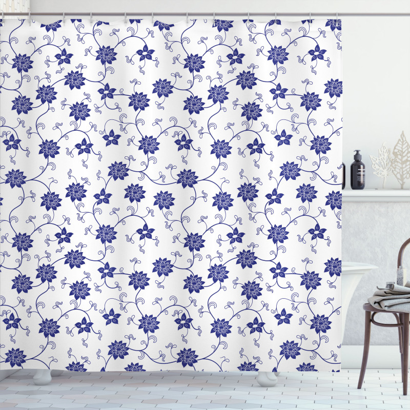 Chinese Floral Nature Shower Curtain