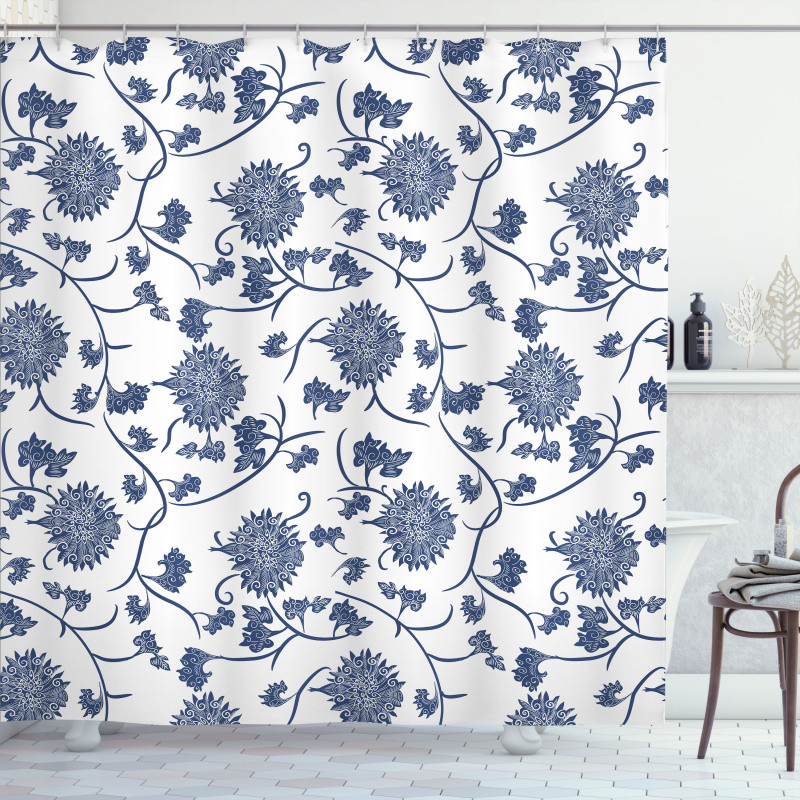 Chinese Garden Traditional Shower Curtain