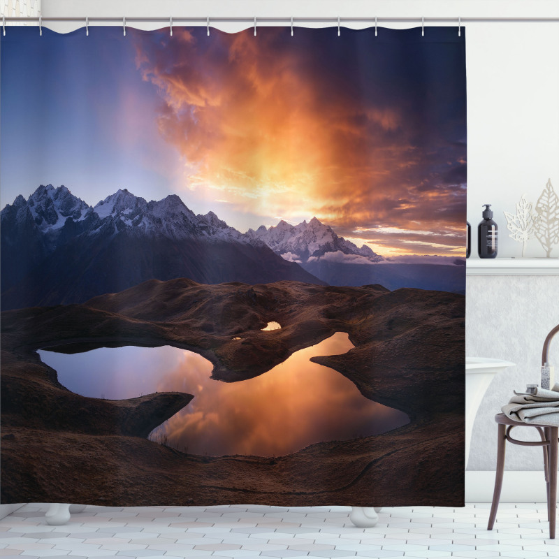 Mountain Lake Koruldi Shower Curtain