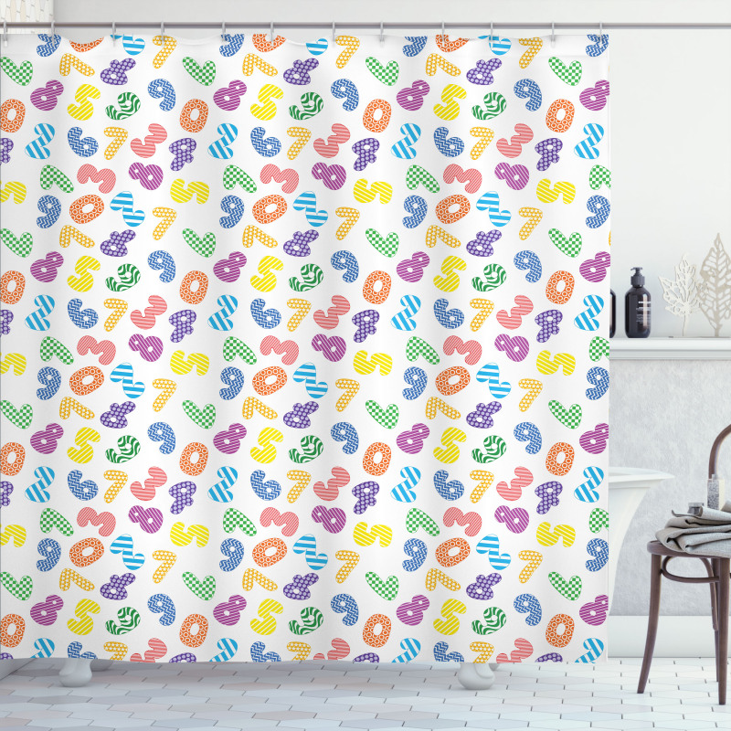 Dots and Lines Math Shower Curtain