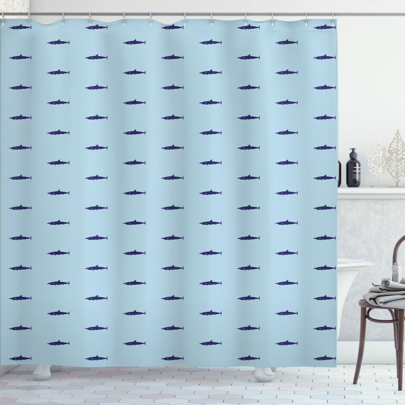 Ocean Life in Blue Shades Shower Curtain