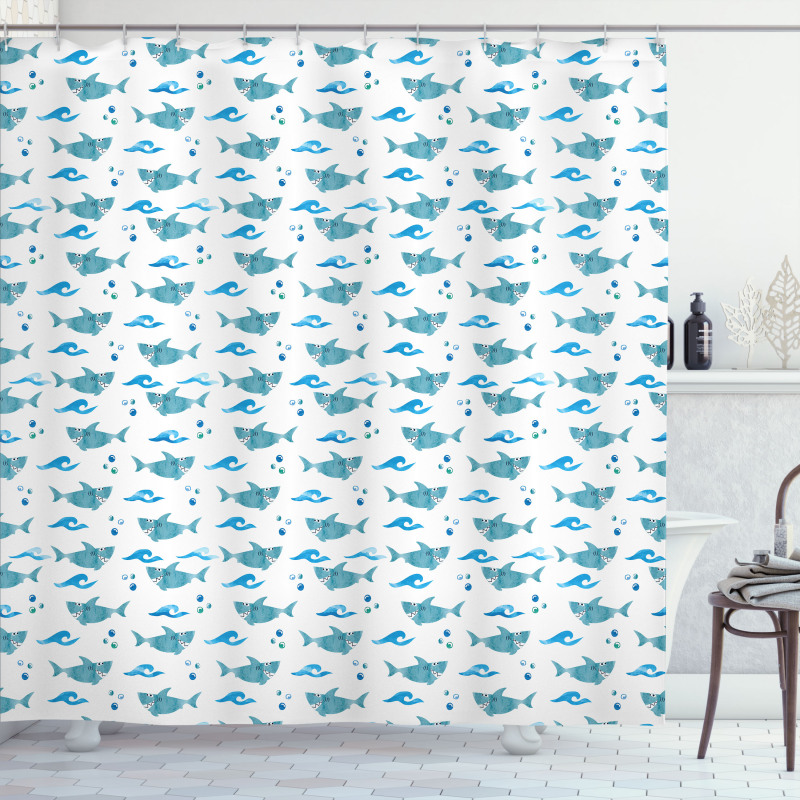 Watercolor Silly Animals Shower Curtain