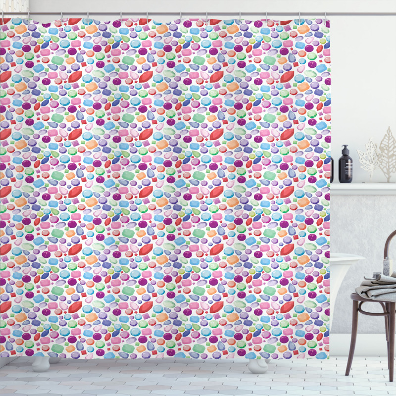 Colorful Stones Design Shower Curtain