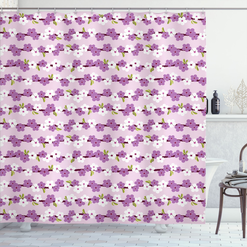 Cherry Branches Bloom Shower Curtain