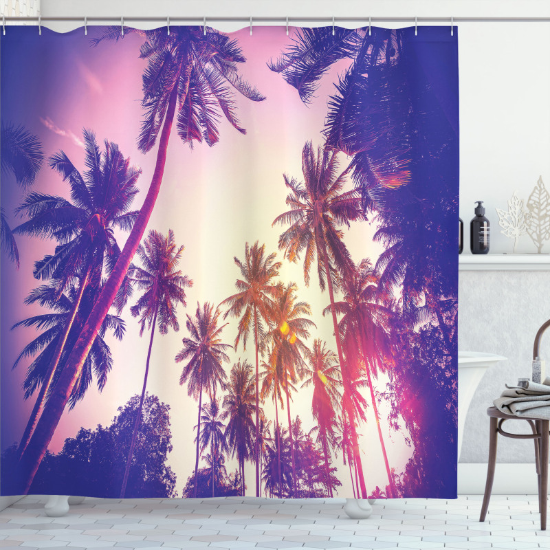 Tropic Island Sunset Shower Curtain