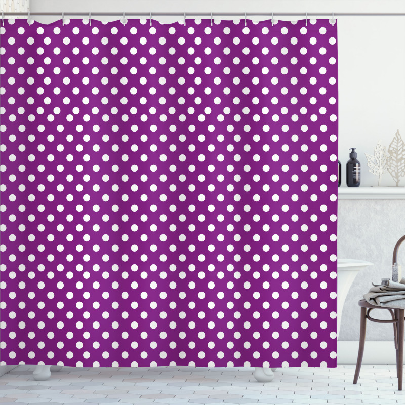 Old Fashioned Vivid Dots Shower Curtain