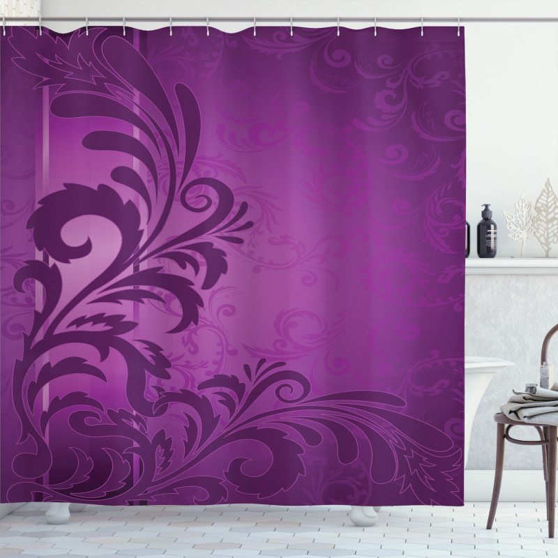 Retro Abstract Floral Shower Curtain