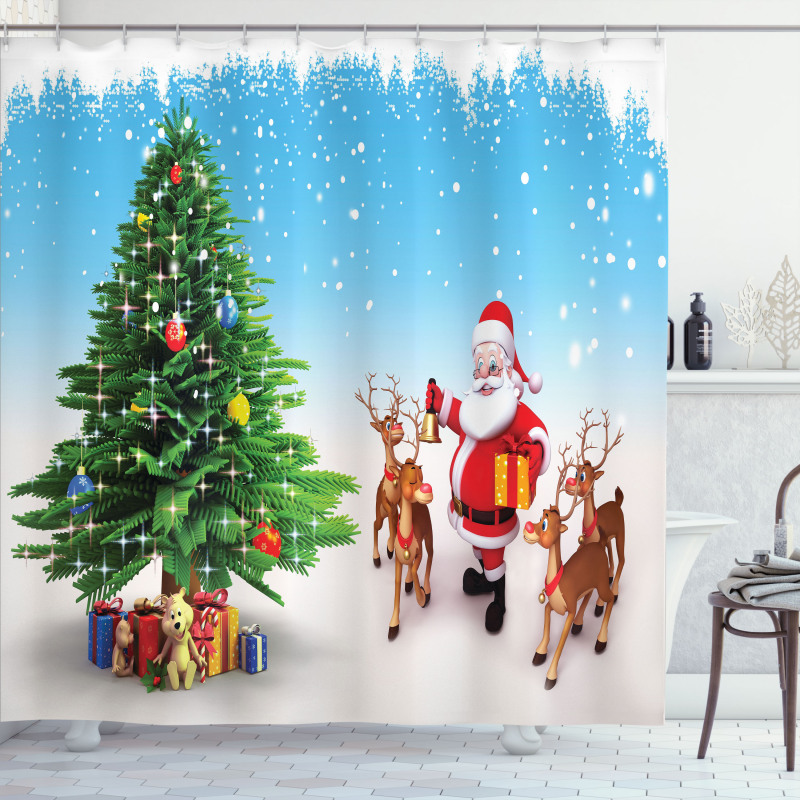 Jingle Bells Tree Shower Curtain