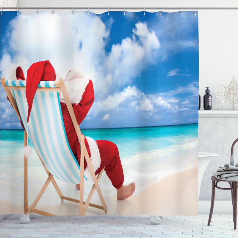 Relaxing at Exotic Beach Shower Curtain