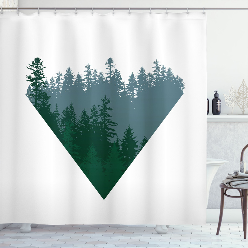 Coniferous Tree Design Shower Curtain