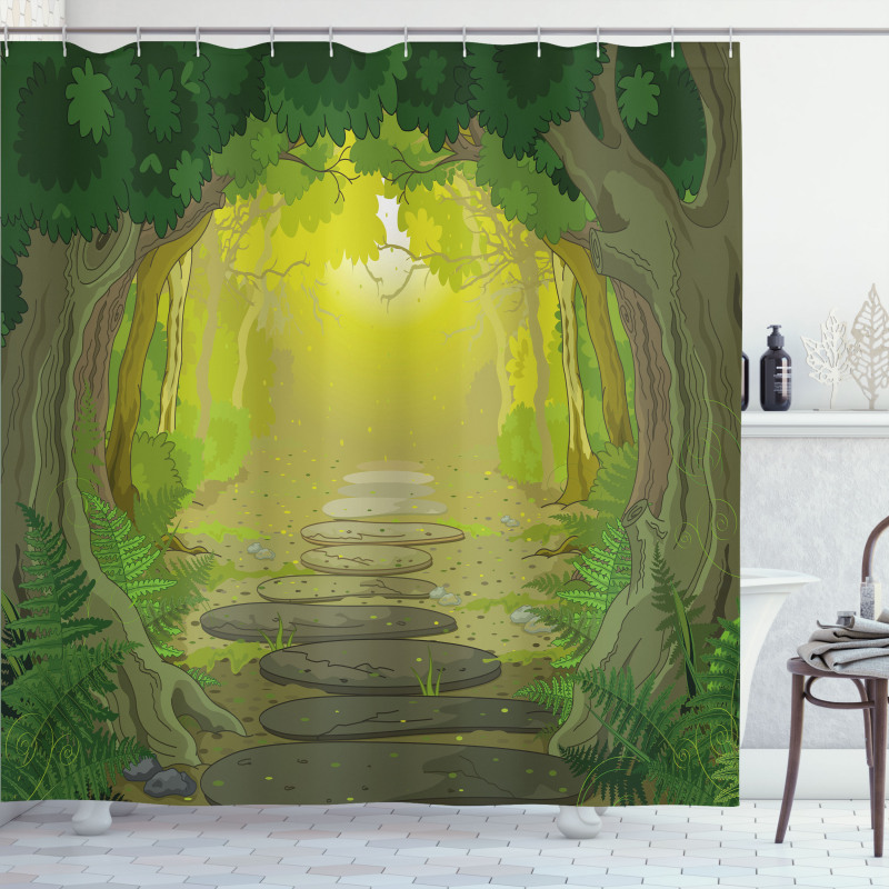 Pathway Trees Shower Curtain