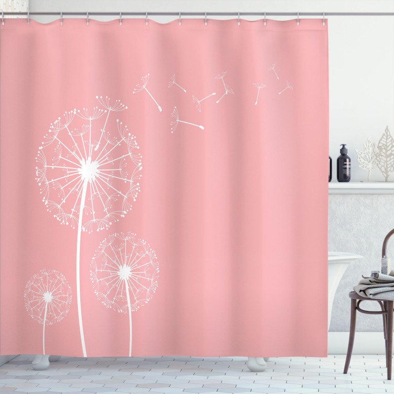 Sketch Style Flowers Shower Curtain