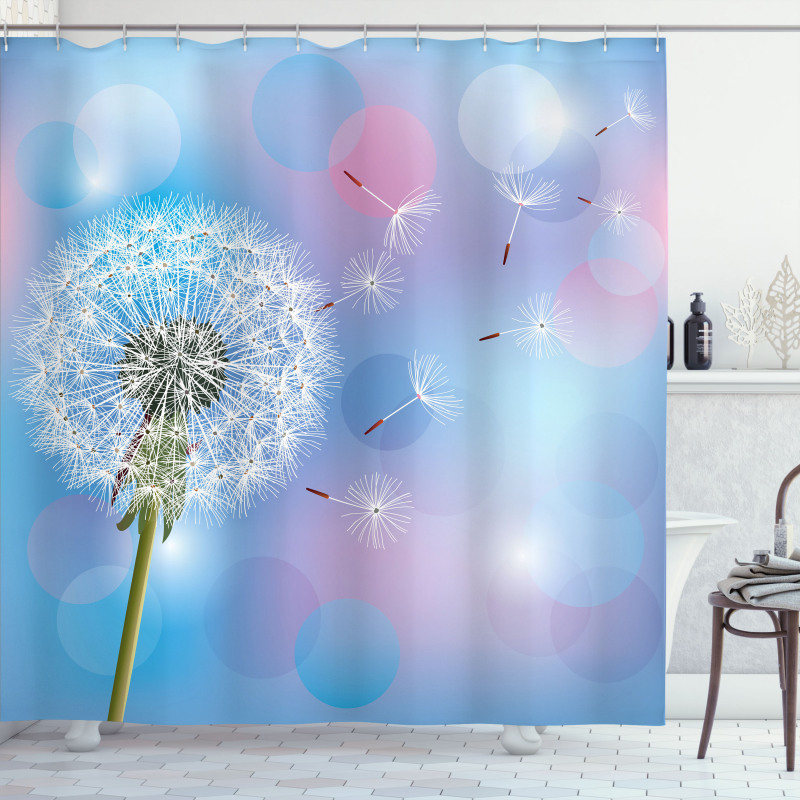 Bokeh Design Blowball Shower Curtain