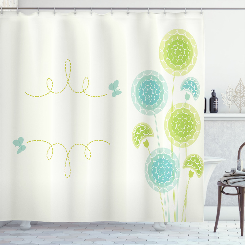 Hand Drawn Plants Shower Curtain