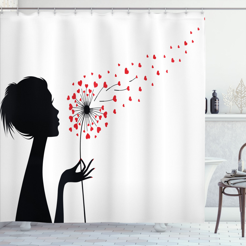Woman with Dandelion Shower Curtain