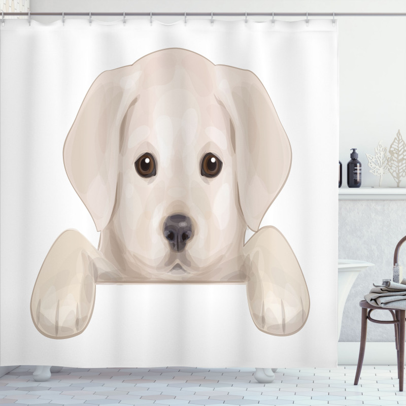 Puppy Hiding Paws Shower Curtain